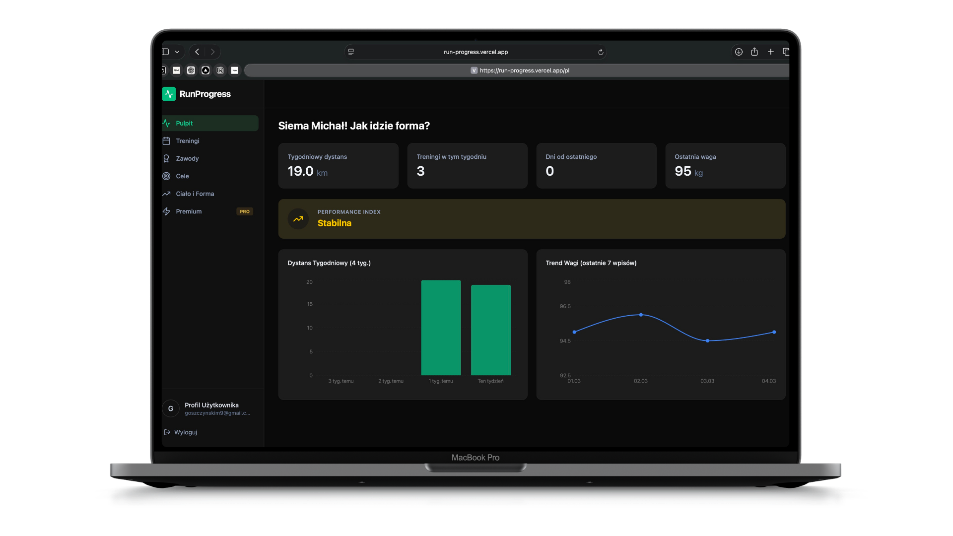 RunProgress – aplikacja do analizy treningów biegowych