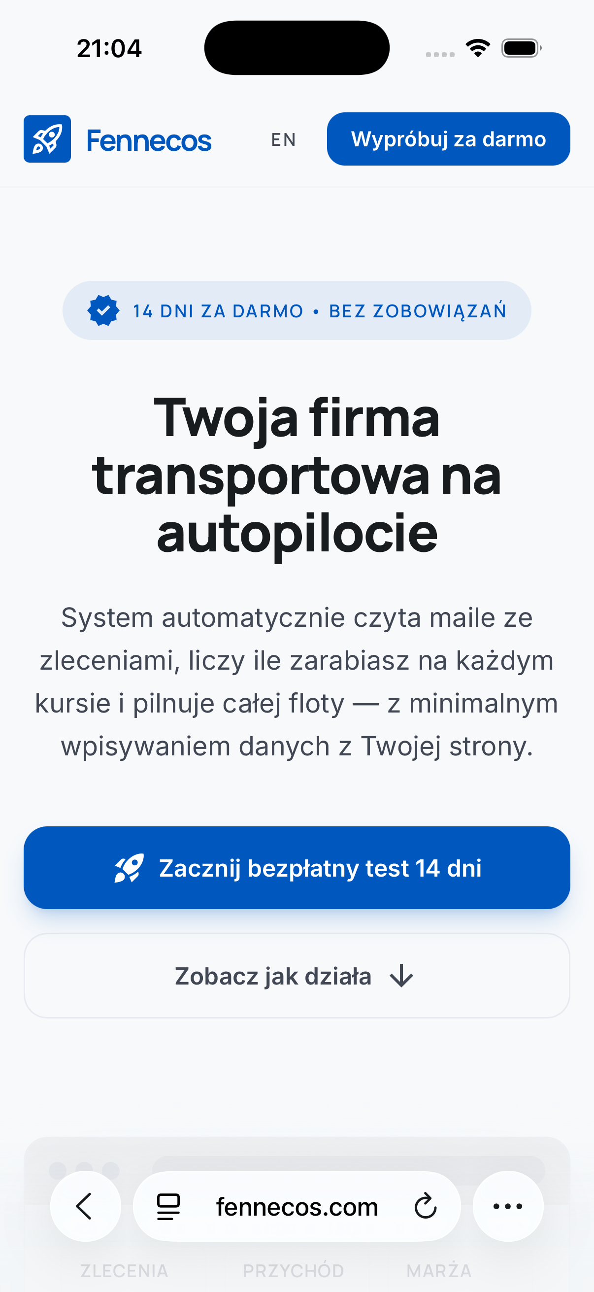 Fennecos – responsywny widok mobilny platformy